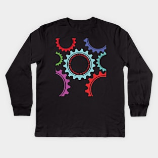 mechanical engineering, mechanics engineer with gear design Kids Long Sleeve T-Shirt